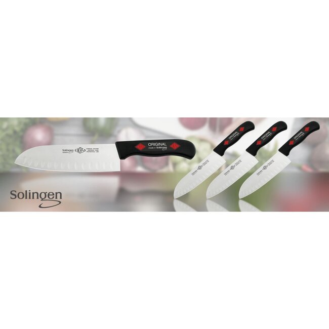 Eikaso Solingen Santokumes 16 cm – Semi-flexibel met Kuilen – Ergonomisch Handvat