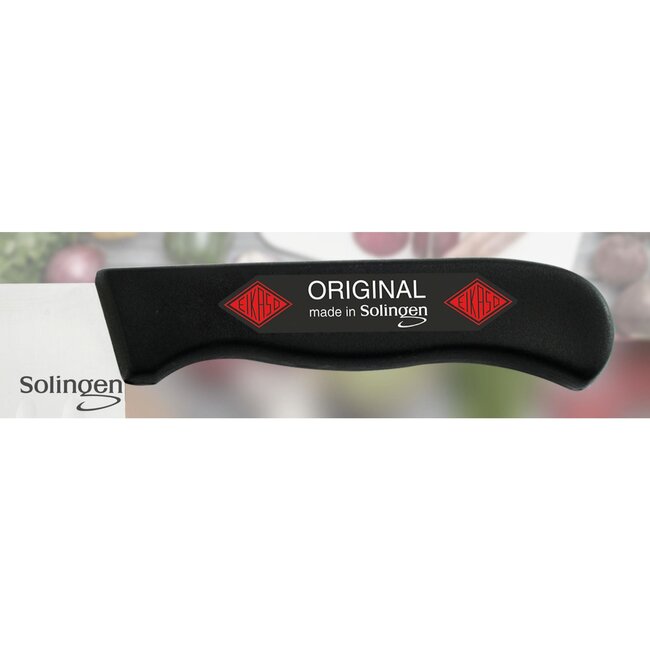 Eikaso Solingen Santokumes 18 cm – Semi-flexibel met Kuilen – Ergonomisch Handvat – Zwart