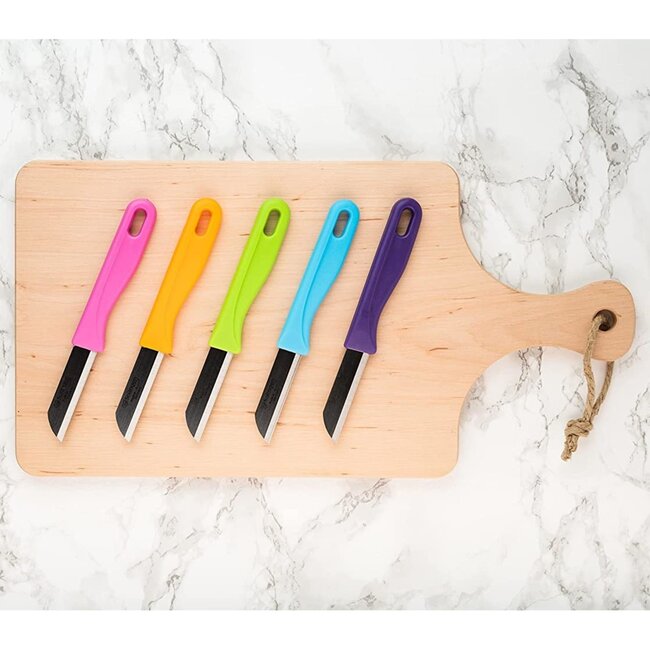 RÖR Solingen Schilmesjes – RVS Lemmet – Kunststof Handvat – 16 cm – Mix Kleuren – Set van 10