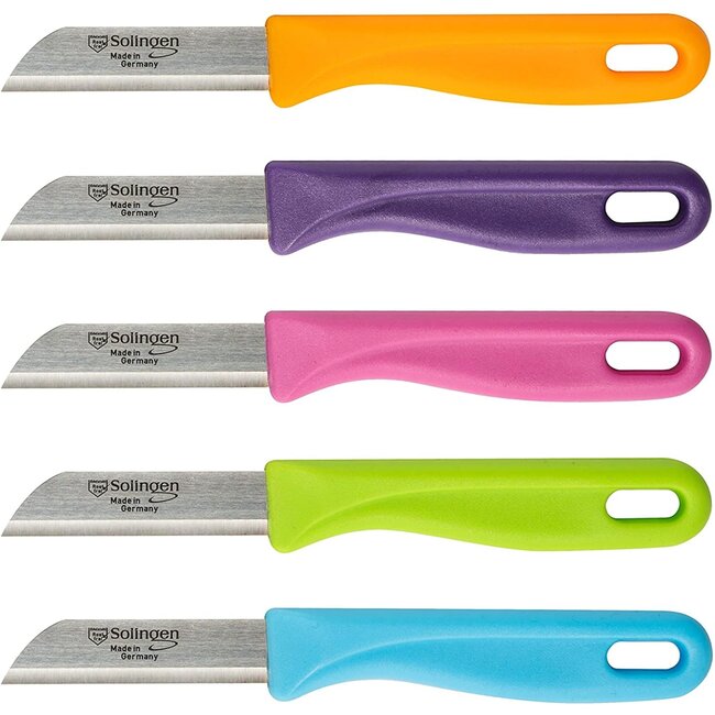 RÖR Solingen Schilmesjes – RVS Lemmet – Kunststof Handvat – 16 cm – Mix Kleuren – Set van 10