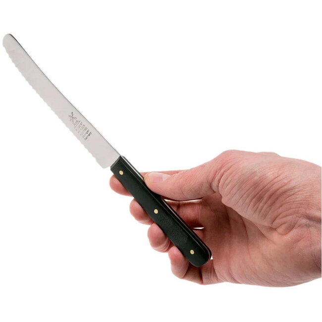 Robert Herder Ontbijtmes / Tafelmes – Frans Model – Kartel – RVS – Lemmet 12 cm – Heft POM Zwart