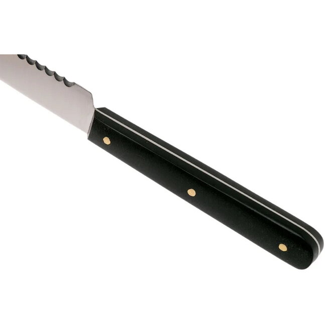 Robert Herder Ontbijtmes / Tafelmes – Frans Model – Kartel – RVS – Lemmet 12 cm – Heft POM Zwart