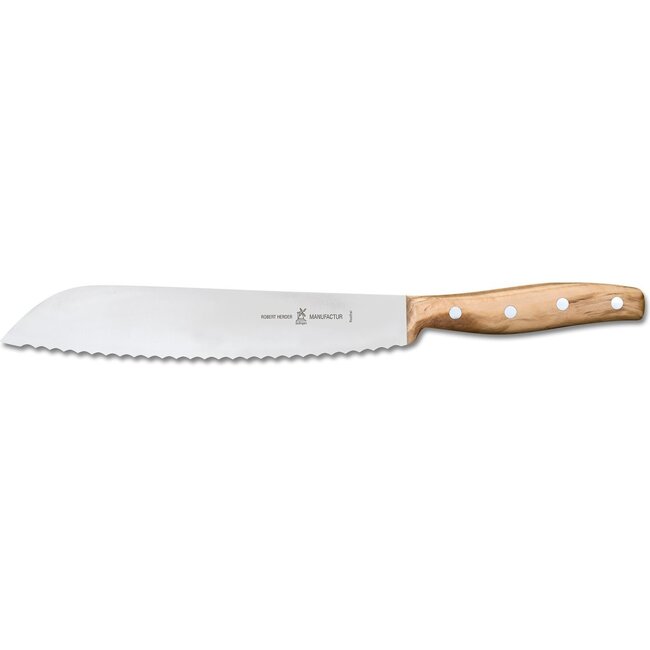 Robert Herder Grand Moulin – Broodmes met Golven – RVS – Lemmet 24 cm – Heft Olijfhout