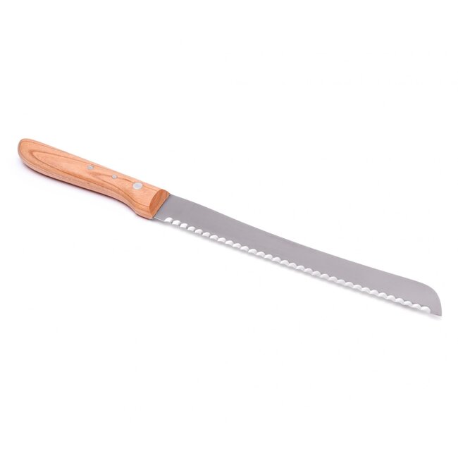 Robert Herder Broodmes met Golf – RVS – Handgeslepen – Lemmet 19,5 cm – Heft Kersenhout