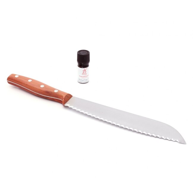 Robert Herder Grandmoulin – Broodmes met Golven – RVS – Lemmet 24 cm – Heft Pruimenhout