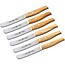 Eikaso Solingen Ontbijt- en Broodmes Set – Gekarteld 11 cm Lemmet – Olijfhouten Handvat – 6 Stuks