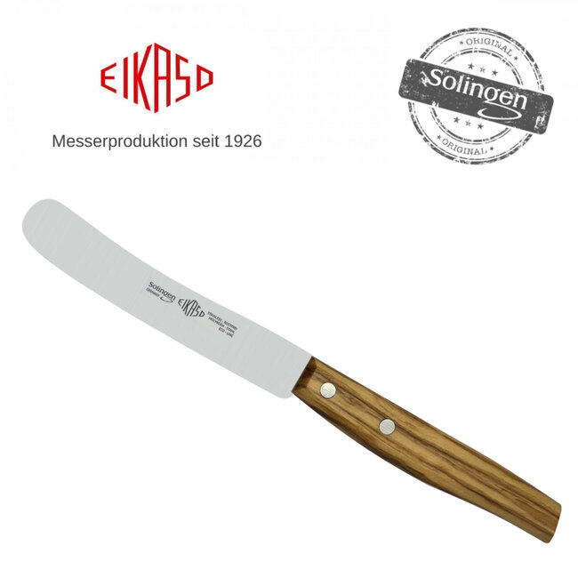 Eikaso Solingen Ontbijtmes met Olijfhouten Heft – 11 cm Lemmet – Set van 6