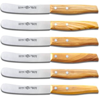Eikaso Solingen Ontbijtmes met Olijfhouten Heft – 11 cm Lemmet – Set van 6