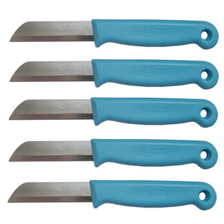 Solingen Schilmesje – RVS Glad – 16 cm met Blade Cover – Blauw – 5 Stuks Solingen Schilmesje – RVS Glad – 16 cm met Blade Cover – Blauw – 5 Stuks