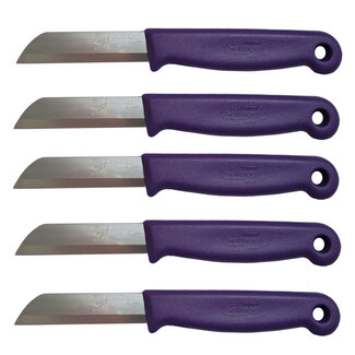 Solingen Schilmesje - RVS Glad - 16 cm met "Blade Cover" - Paars - 5 Stuks