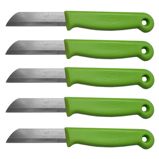 Solingen Schilmesje – RVS Glad – 16 cm met Blade Cover – Groen – 5 Stuks