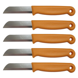 Solingen Schilmesje - RVS Glad - 16 cm met "Blade Cover" - Oranje - 5 Stuks