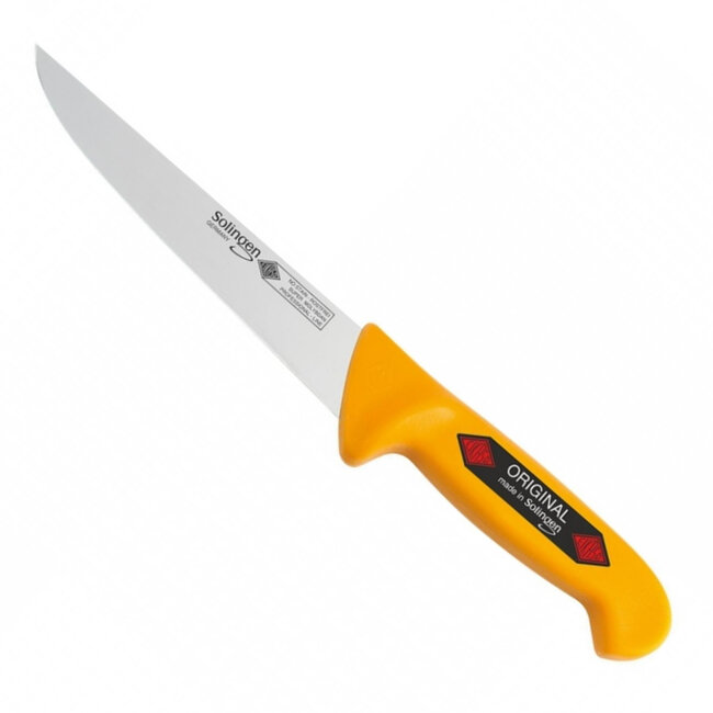 Eikaso Solingen Universeelmes met Stijf Lemmet – 16 cm – Geel Handvat