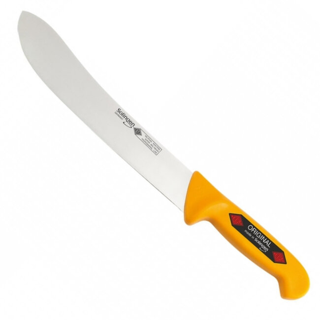 Eikaso Solingen Slagersmes met Bull Nose - Geel Heft - 26 cm Lemmet - Stijf