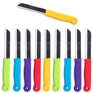 Solingen Kartelmes – Tomatenmes met Kartel – RVS – 18,5 cm met Blade Cover – Mix – 10 stuks Solingen Kartelmes – Tomatenmes met Kartel – RVS – 18,5 cm met Blade Cover – Mix – 10 stuks