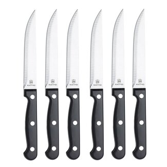 RÖR Solingen Steakmes – Glad – RVS – Lemmet 11,5 cm – Kunststof Heft – 6 delig