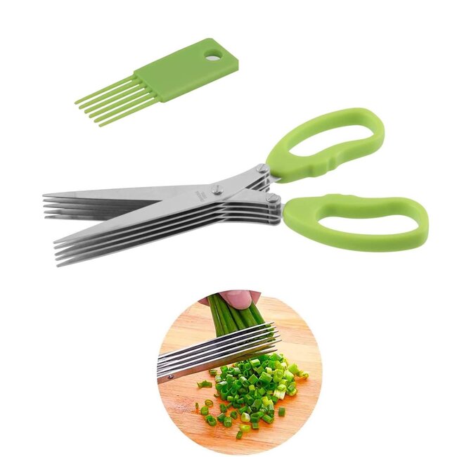 RÖR Solingen Kruidenschaar met 5 Messen – Kunststof Heft – 19 cm – RVS