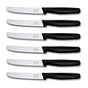 RÖR Solingen RÖR Solingen Ontbijtmes / Tafelmes met Kartel - RVS - Lemmet 10.5 cm - Zwart - 6 Stuks RÖR Solingen RÖR Solingen Ontbijtmes / Tafelmes met Kartel - RVS - Lemmet 10.5 cm - Zwart - 6 Stuks