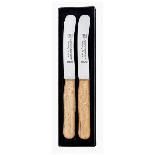 RÖR Solingen Ontbijtmes Buckels – Lemmet 11,5 cm – Beukenhout – 2 stuks