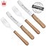 RÖR Solingen Ontbijtmes Buckels – Lemmet 11,5 cm – Set met Vork – Beukenhout – 4 delig set