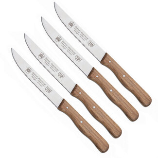 RÖR Solingen Steakmes – Vespermes – Gekarteld – RVS – Beukenhout – 4 delig