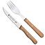 RÖR Solingen Steakmes – Vespermes – Gekarteld – Set met Vork – RVS – Beukenhout – 2 delig