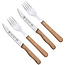 RÖR Solingen Steakmes – Vespermes – Gekarteld – Set met Vork – RVS – Beukenhout – 4 delig
