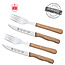 RÖR Solingen Steakmes – Vespermes – Gekarteld – Set met Vork – RVS – Beukenhout – 4 delig