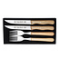 RÖR Solingen Steakmes – Vespermes – Gekarteld – Set met Vork – RVS – Beukenhout – 4 delig