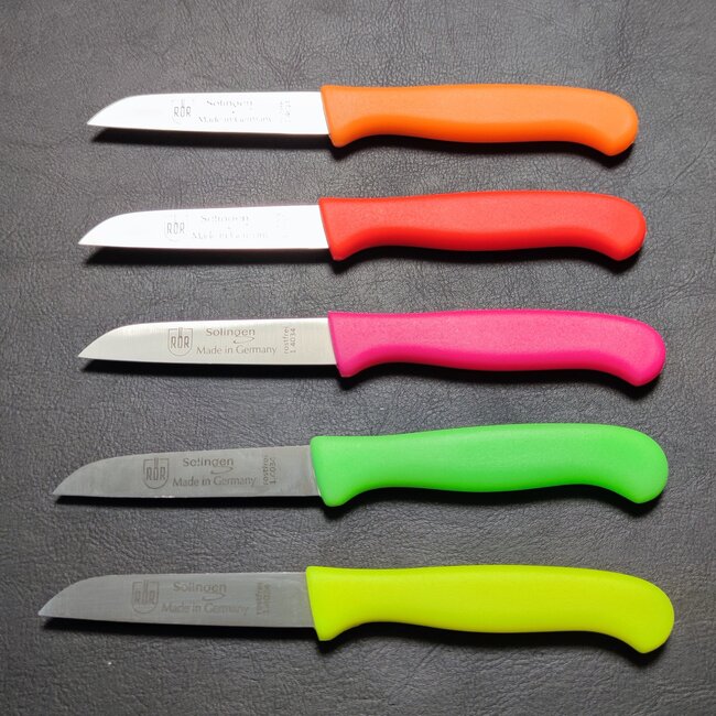 RÖR Solingen Schilmesje Recht – Kunststof Handvat – RVS Lemmet – Neon Oranje