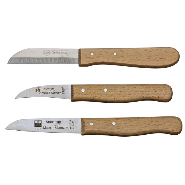 RÖR Solingen Schilmesset Recht en Krom – RVS Lemmet – Hout – Onkel Rudi & Oma's Keukenmesje