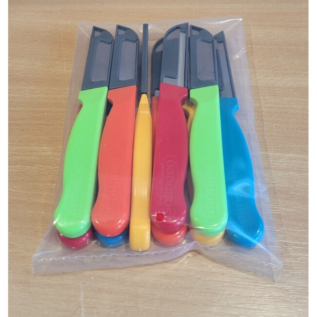 Solingen Schilmesje Robuust Handvat – RVS Glad – 16 cm met Blade Cover – Mix – 10 Stuks