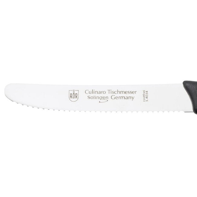 RÖR Solingen Tafelmes Culinaro – RVS – Lemmet 11 cm – Kunststof Heft – Zwart