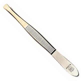 RÖR Solingen Epileer Tweezer / Pincet - 75 mm - Recht - RVS - Verguld