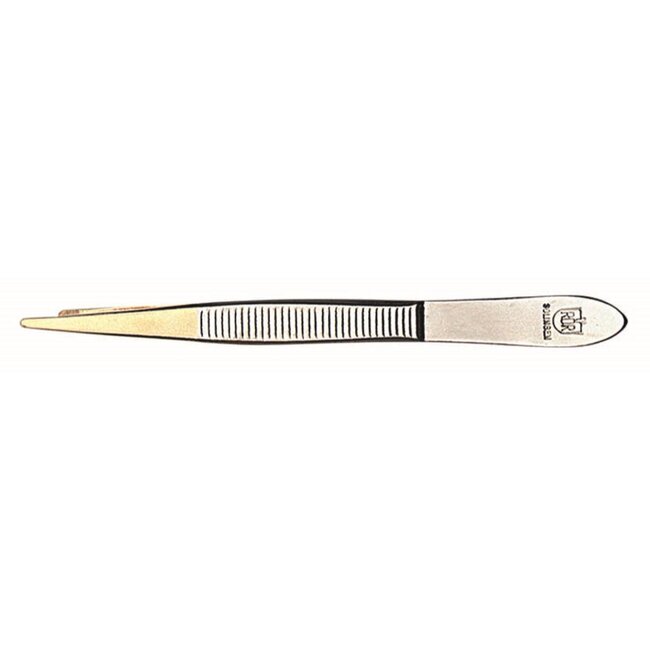 RÖR Solingen Epileer Tweezer / Pincet – 75 mm – Spits – RVS – Verguld