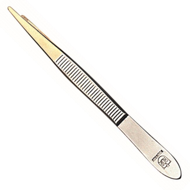 RÖR Solingen Epileer Tweezer / Pincet – 75 mm – Spits – RVS – Verguld