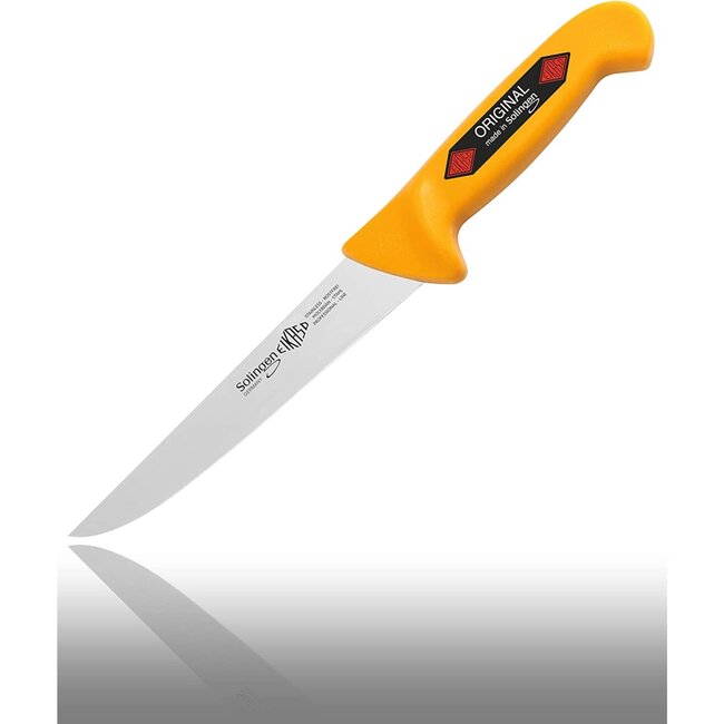 Eikaso Solingen Professionele 4-delige Messenset – Slagers-, Uitbeen- & Universeelmes met Aanzetstaal – Geel