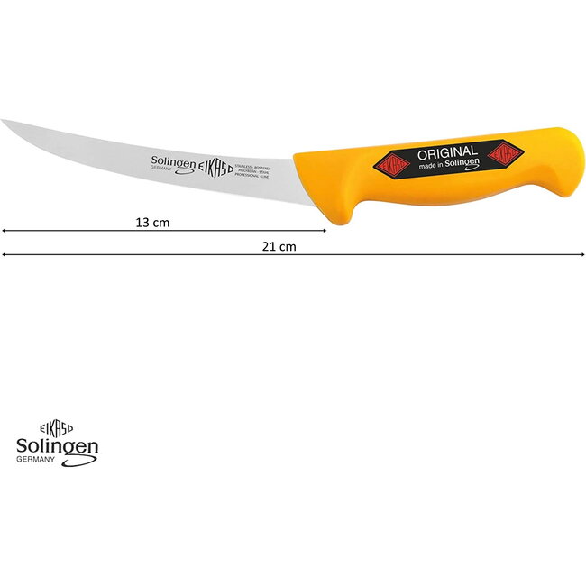 Eikaso Solingen Professionele 4-delige Messenset – Slagers-, Uitbeen- & Universeelmes met Aanzetstaal – Geel