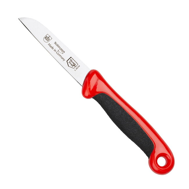 RÖR Solingen Schilmesje Extra Grip – RVS Lemmet Recht – 17,5 cm – Zwart met Rood