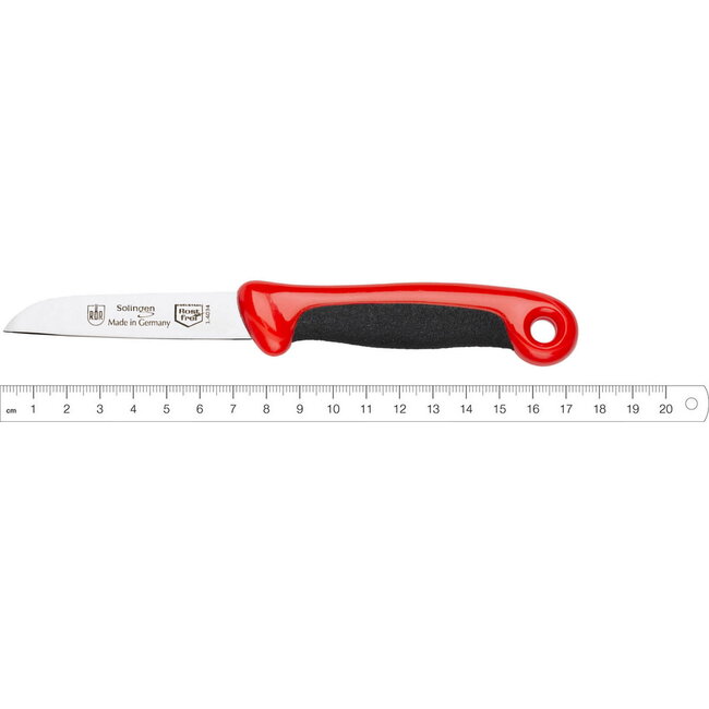 RÖR Solingen Schilmesje Extra Grip – RVS Lemmet Recht – 17,5 cm – Zwart met Rood