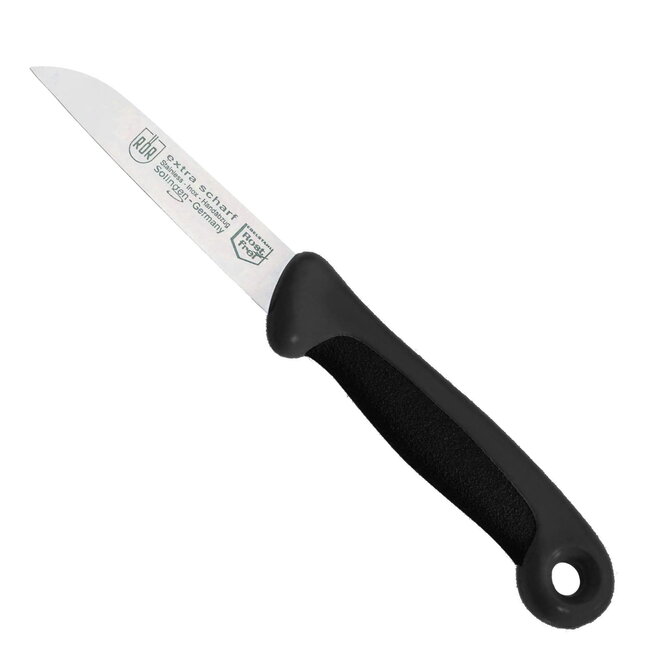 RÖR Solingen Schilmesje Extra Grip – RVS Lemmet Recht – 17,5 cm – Zwart met Zwart