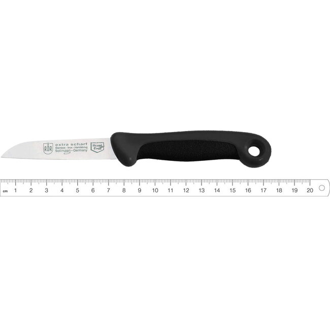 RÖR Solingen Schilmesje Extra Grip – RVS Lemmet Recht – 17,5 cm – Zwart met Zwart