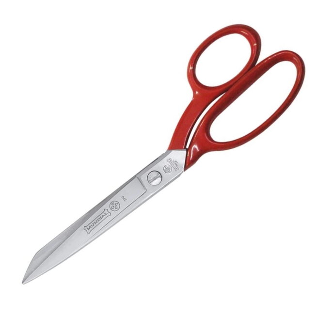 Mundial Professionele Stofschaar 15 cm – RVS – Rood Gelakt met Microvertanding