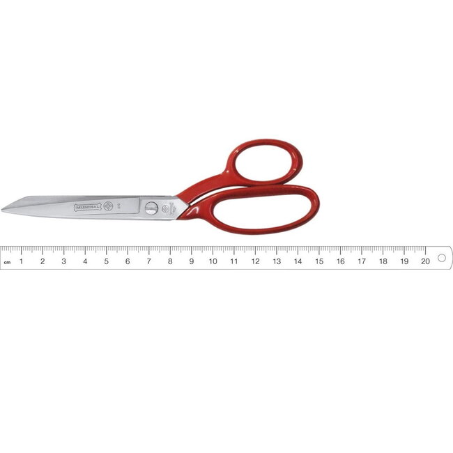 Mundial Professionele Stofschaar 15 cm – RVS – Rood Gelakt met Microvertanding