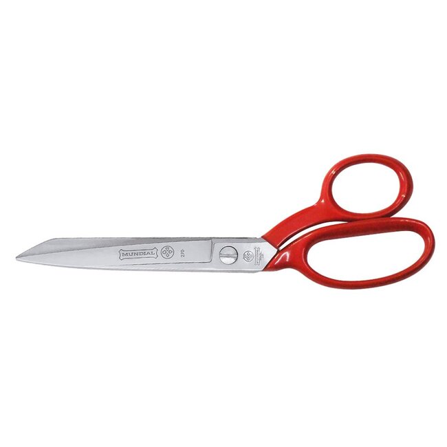 Mundial Professionele Stofschaar met Microvertanding – RVS – Rood Gelakt – 18 cm