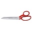 Mundial Professionele Stofschaar met Microvertanding – RVS – Rood Gelakt – 18 cm