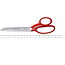 Mundial Professionele Stofschaar met Microvertanding – RVS – Rood Gelakt – 18 cm