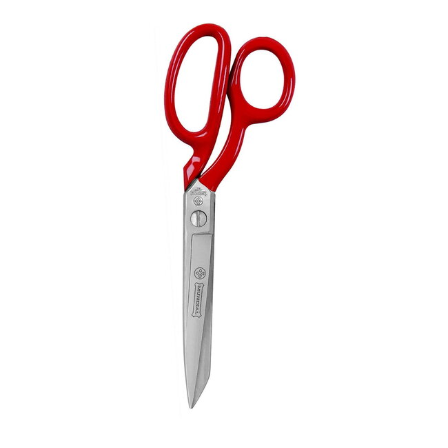 Mundial Professionele Stofschaar – Microvertanding – RVS – Rood – 21 cm – Linkshandig