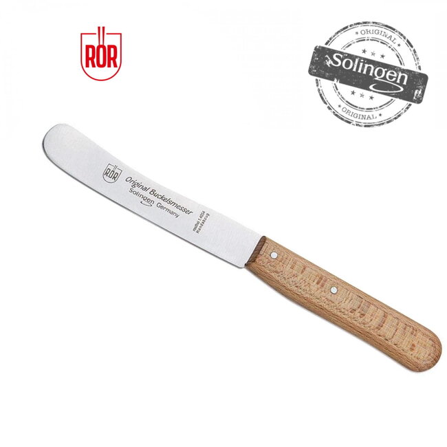 RÖR Solingen Ontbijtmes Buckels met Kartels – Lemmet 11,5 cm – Beukenhout