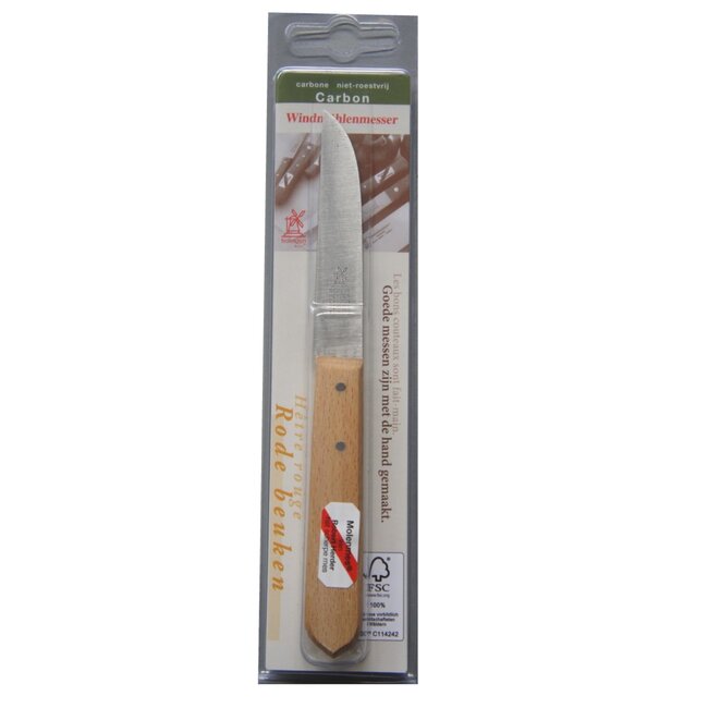 Robert Herder Molenmes – Schilmesje – Recht Lemmet 85 mm – Carbonstaal – Lang Heft – Beukenhout – 2 stuks